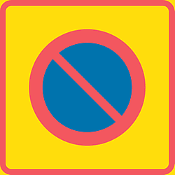 Områdesmärke - Förbud att parkera fordon